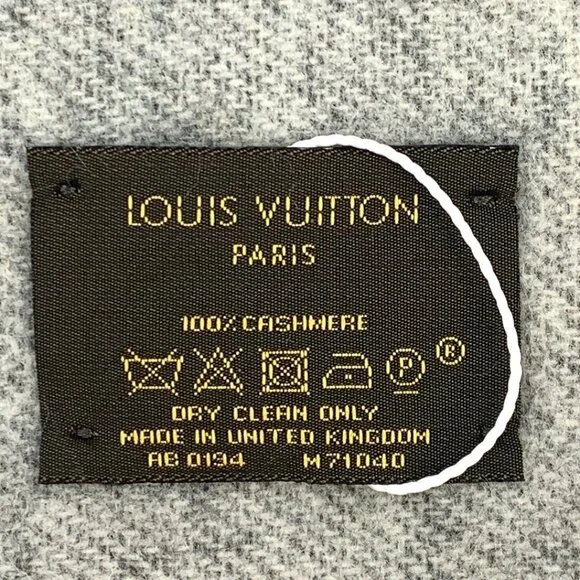 Louis Vuitton Black Monogram Logo Full-Print Cashmere Fringe Scarf